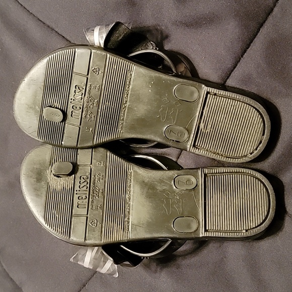 Mini Melissa Toddler Harmonic Stripe Bow Thong Sandals - Picture 4 of 4